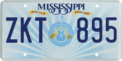MS license plate ZKT895