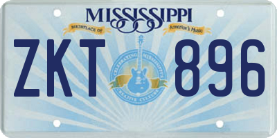 MS license plate ZKT896