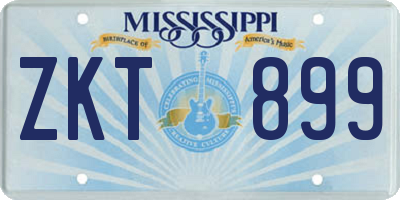 MS license plate ZKT899