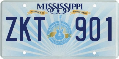 MS license plate ZKT901