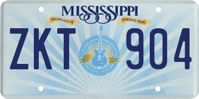MS license plate ZKT904