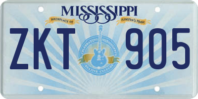 MS license plate ZKT905