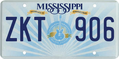 MS license plate ZKT906