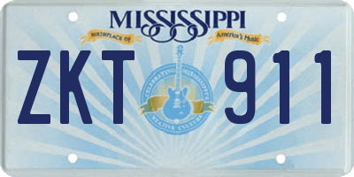 MS license plate ZKT911