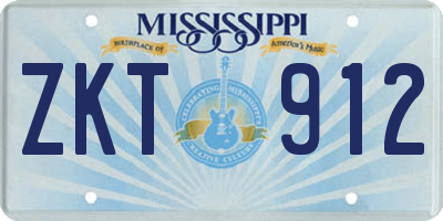 MS license plate ZKT912