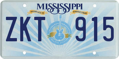 MS license plate ZKT915