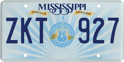 MS license plate ZKT927