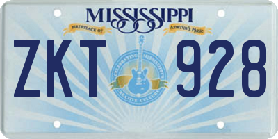 MS license plate ZKT928