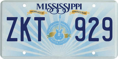 MS license plate ZKT929