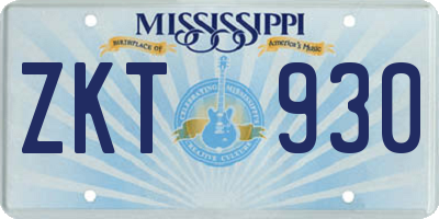 MS license plate ZKT930