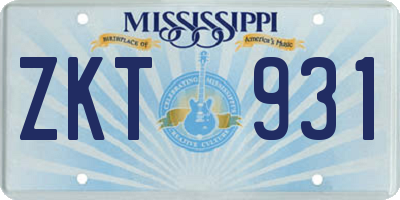 MS license plate ZKT931