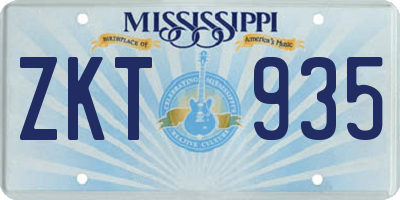 MS license plate ZKT935