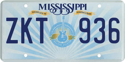 MS license plate ZKT936
