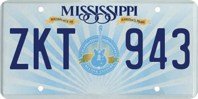 MS license plate ZKT943