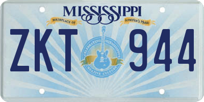 MS license plate ZKT944