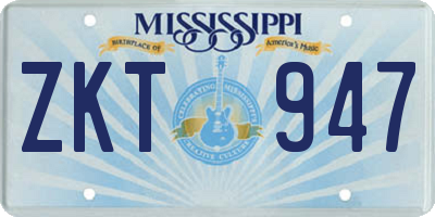 MS license plate ZKT947