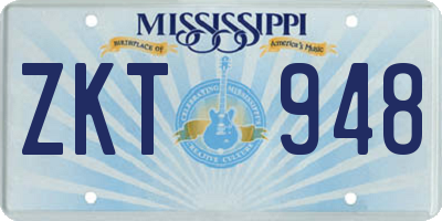 MS license plate ZKT948