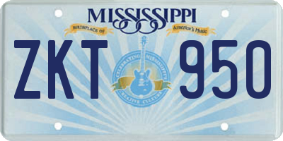 MS license plate ZKT950