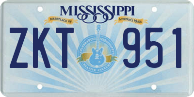 MS license plate ZKT951