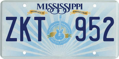 MS license plate ZKT952