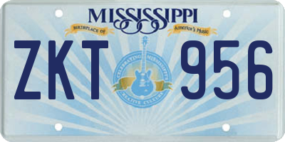 MS license plate ZKT956