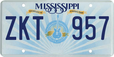 MS license plate ZKT957