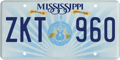 MS license plate ZKT960