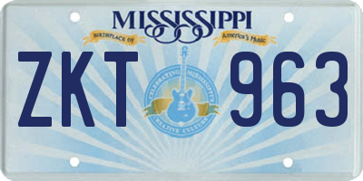 MS license plate ZKT963