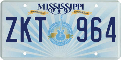 MS license plate ZKT964
