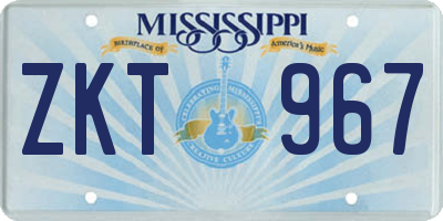 MS license plate ZKT967