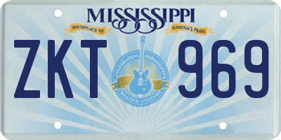 MS license plate ZKT969