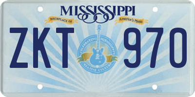 MS license plate ZKT970