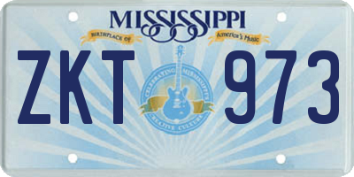 MS license plate ZKT973