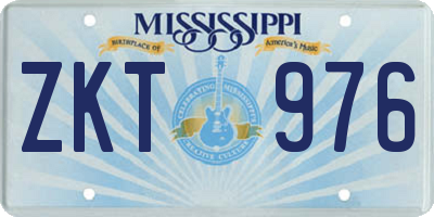 MS license plate ZKT976