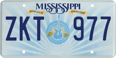 MS license plate ZKT977