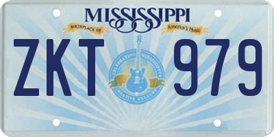 MS license plate ZKT979