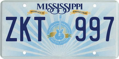 MS license plate ZKT997