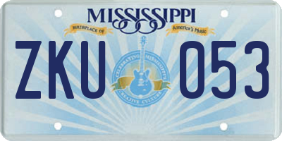 MS license plate ZKU053