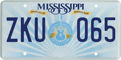 MS license plate ZKU065