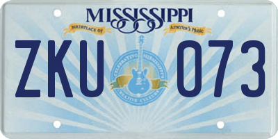 MS license plate ZKU073