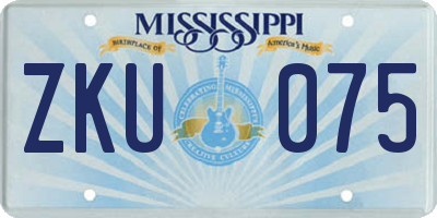 MS license plate ZKU075