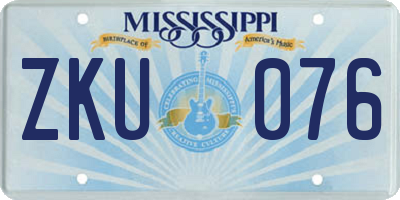 MS license plate ZKU076