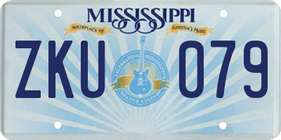 MS license plate ZKU079
