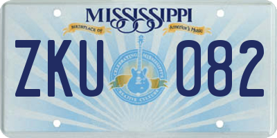 MS license plate ZKU082