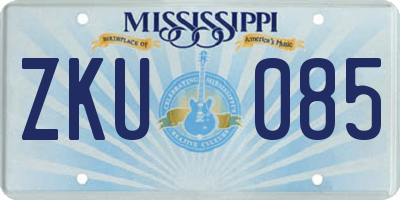 MS license plate ZKU085