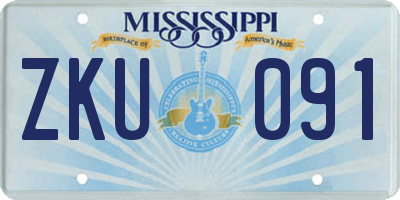 MS license plate ZKU091