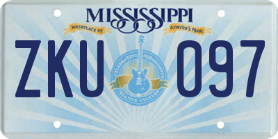 MS license plate ZKU097
