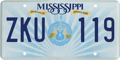 MS license plate ZKU119