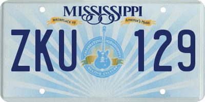 MS license plate ZKU129