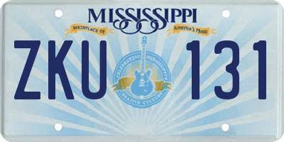 MS license plate ZKU131
